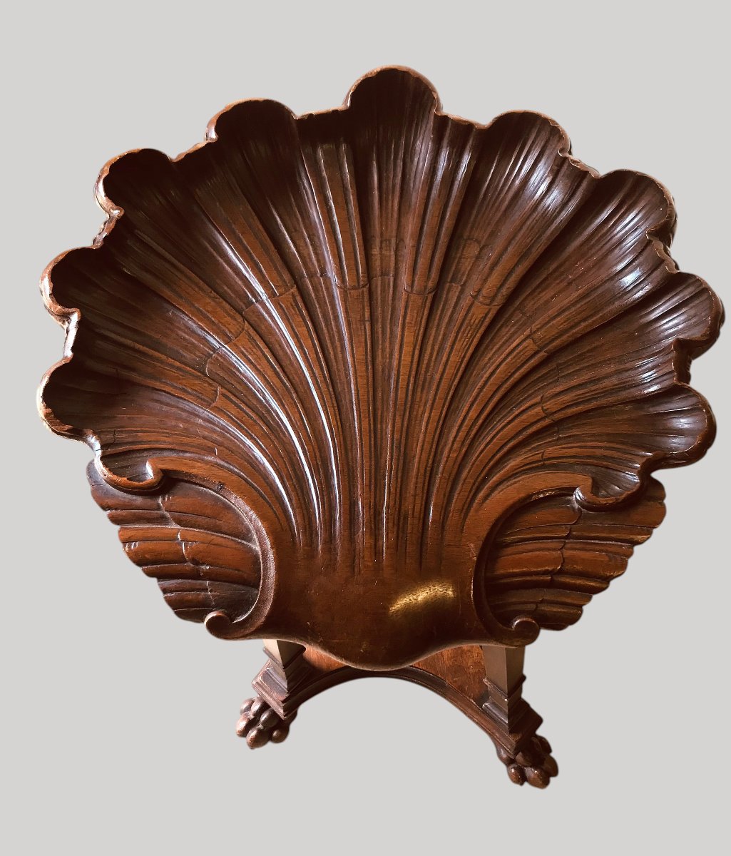 Tabouret de harpiste en noyer-photo-3