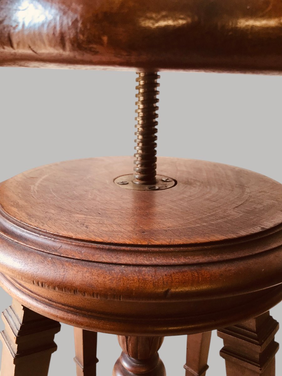 Tabouret de harpiste en noyer-photo-6