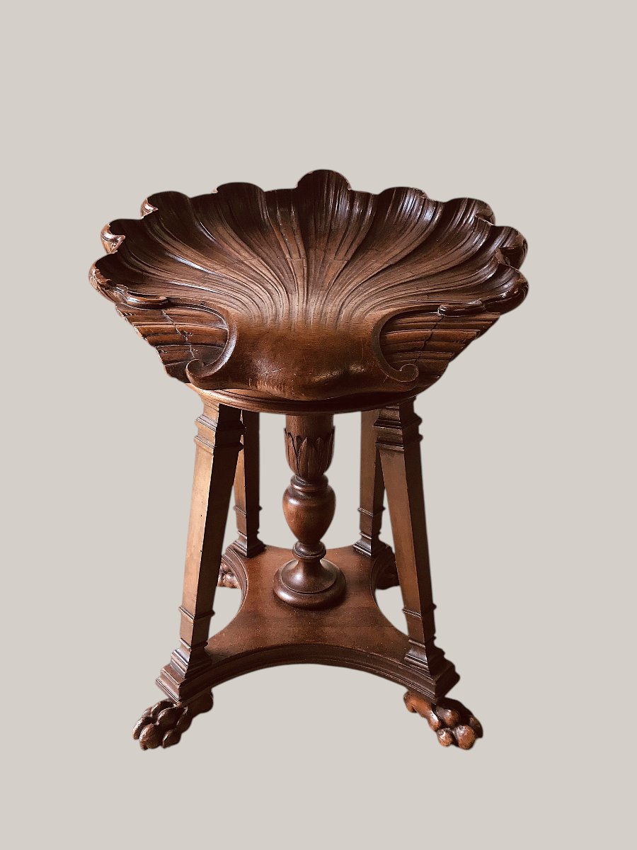 Tabouret de harpiste en noyer