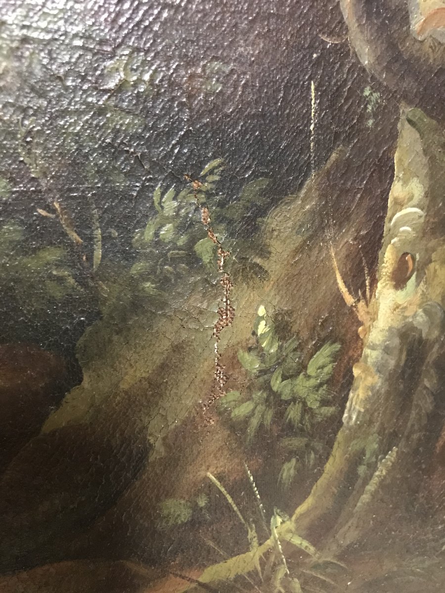 Lake Landscape Painting, 19th Century-photo-3