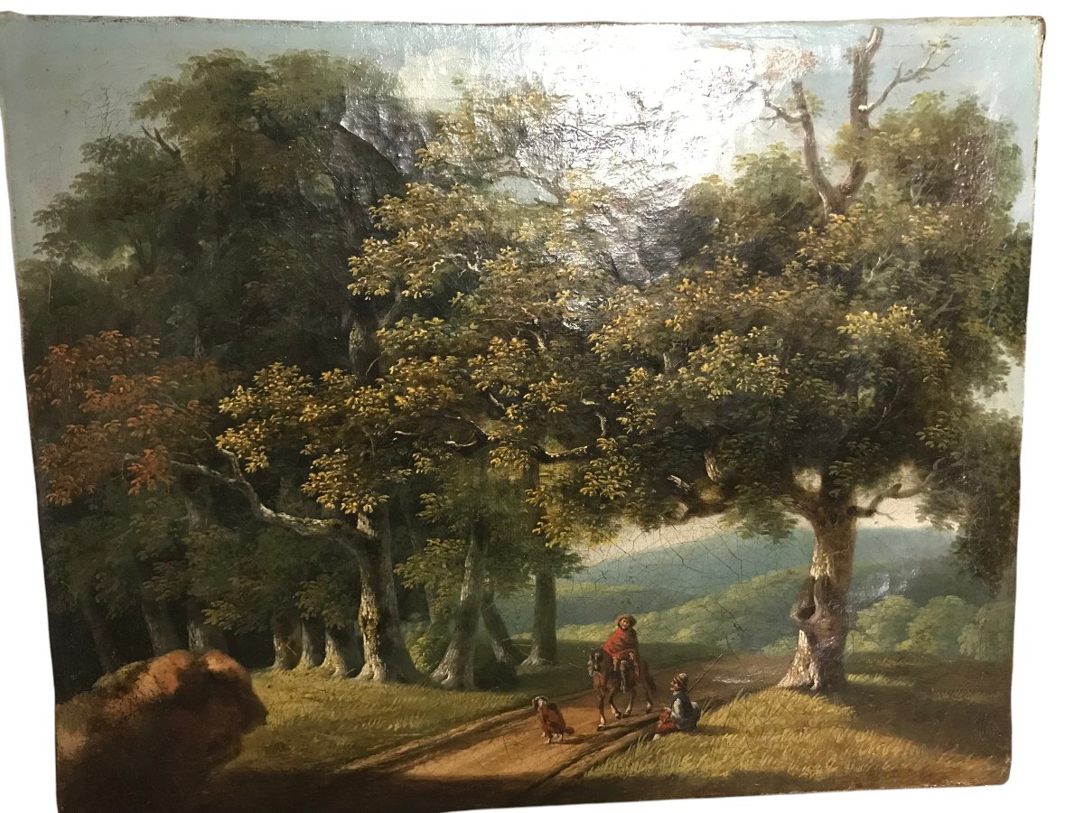 Painting Oil On Canvas Genre Scene 18th Century-photo-2