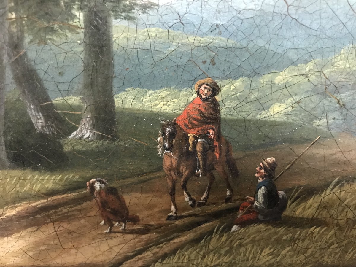 Painting Oil On Canvas Genre Scene 18th Century-photo-3