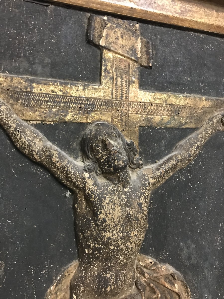Carved Wooden Crucifix Of Christ, 18th Century Or Earlier-photo-3