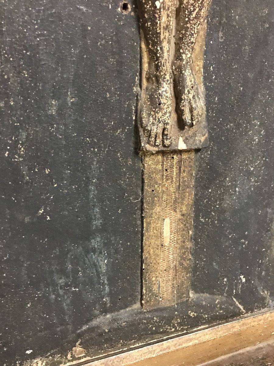 Carved Wooden Crucifix Of Christ, 18th Century Or Earlier-photo-3