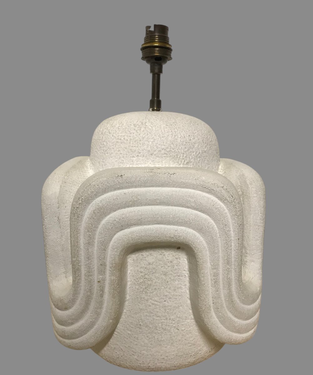 20th-century Carved Stone Lamp Base-photo-2