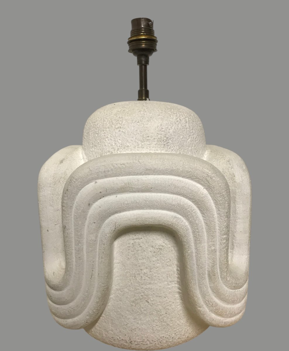20th-century Carved Stone Lamp Base-photo-3