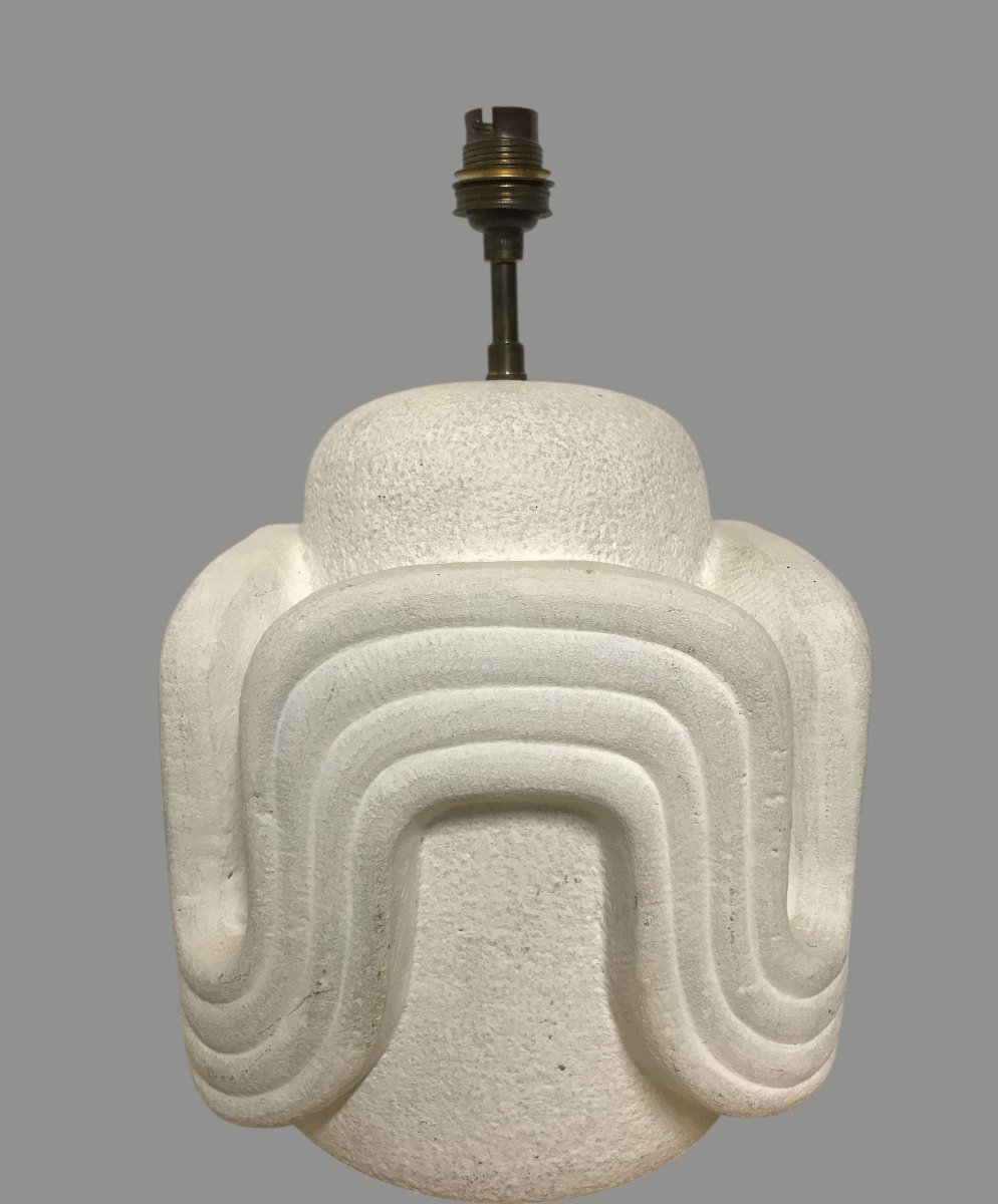 20th-century Carved Stone Lamp Base-photo-4