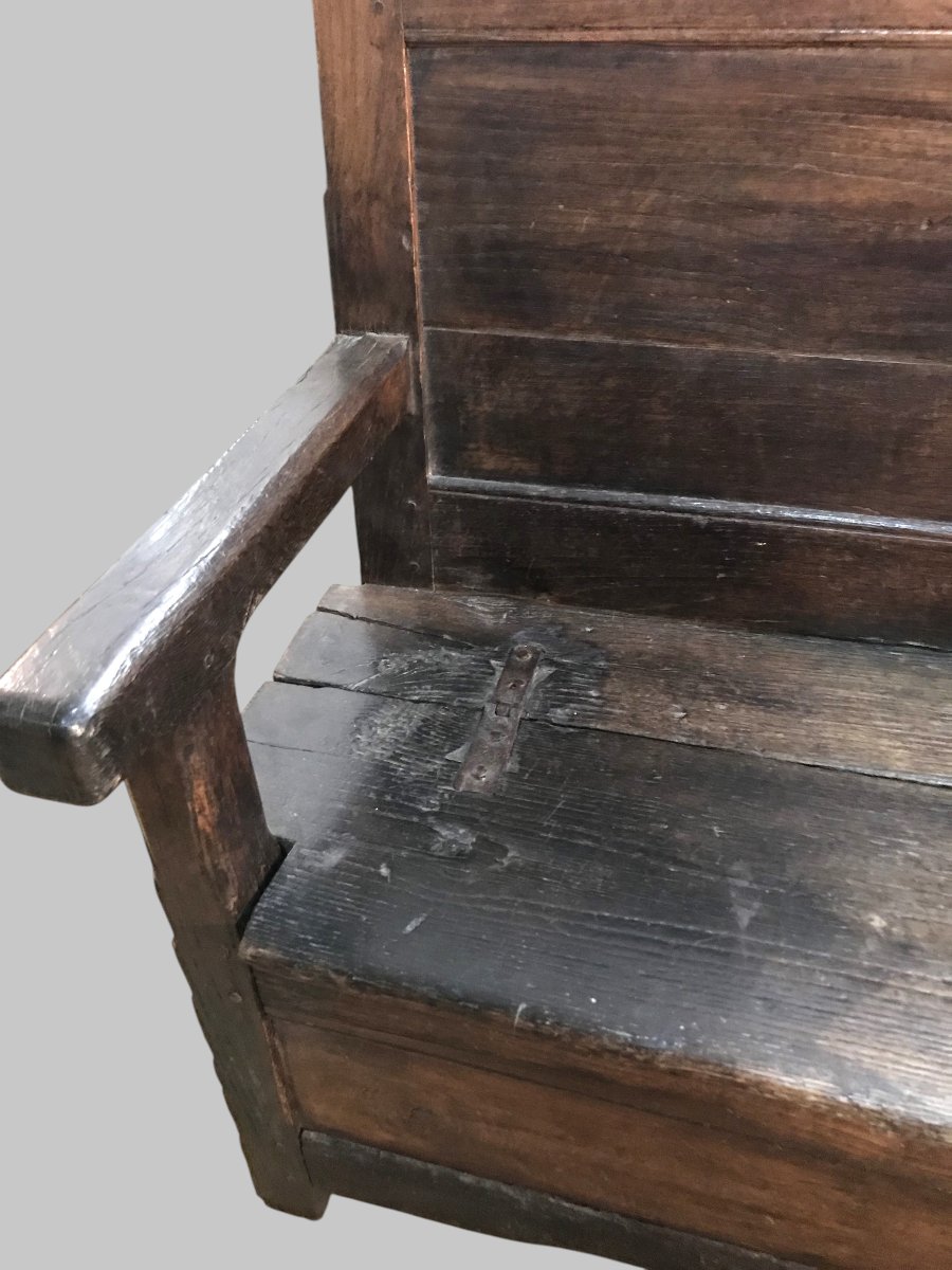 Banc coffre de cheminée auvergne 18ème-photo-1