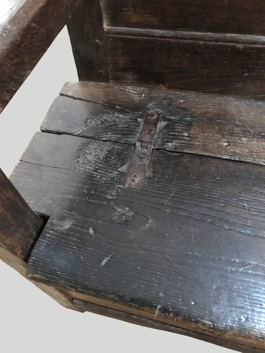 Banc coffre de cheminée auvergne 18ème-photo-2
