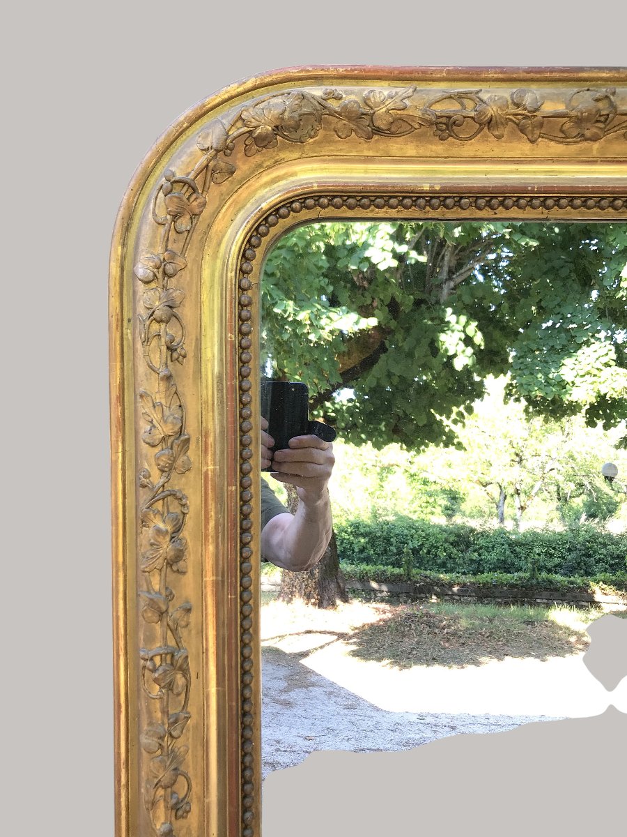 Grand miroir au mercure de cheminée Louis Philippe-photo-2