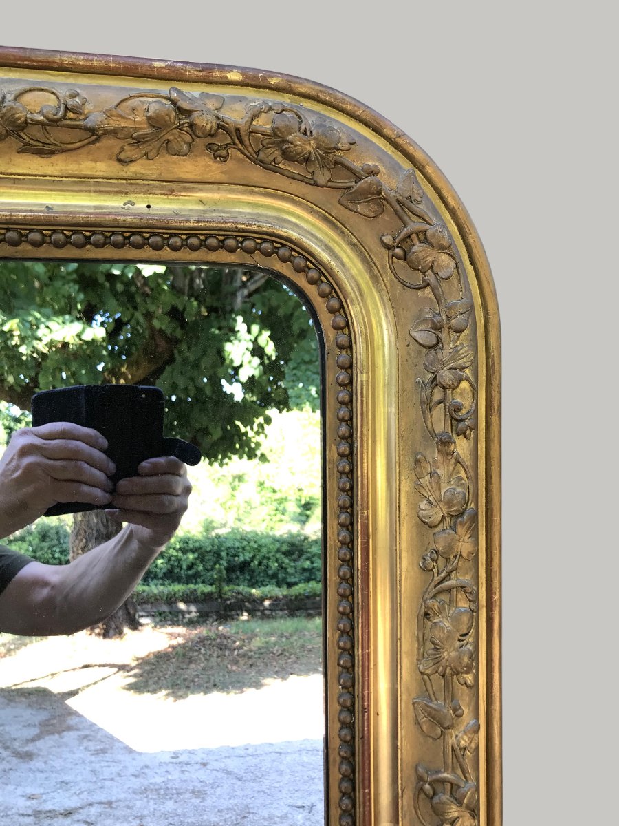 Grand miroir au mercure de cheminée Louis Philippe-photo-3