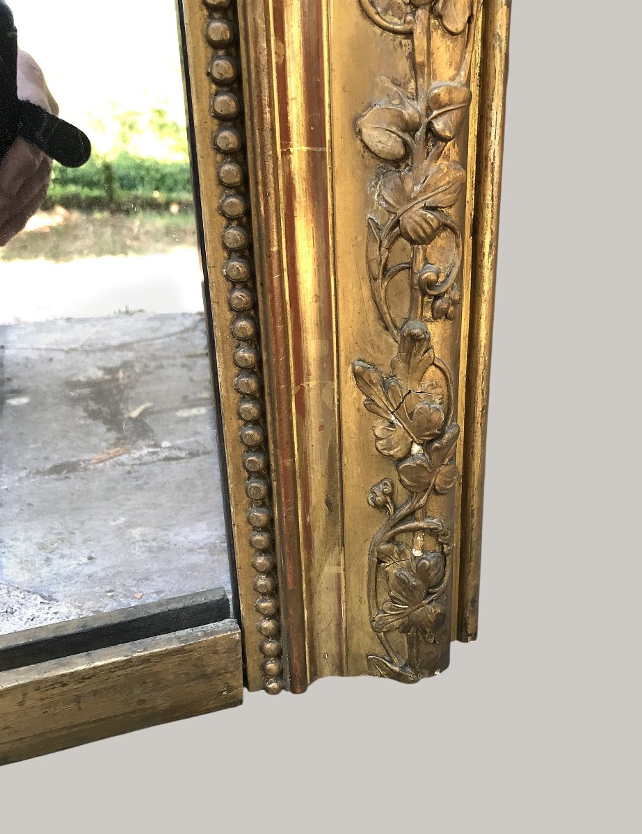 Grand miroir au mercure de cheminée Louis Philippe-photo-4