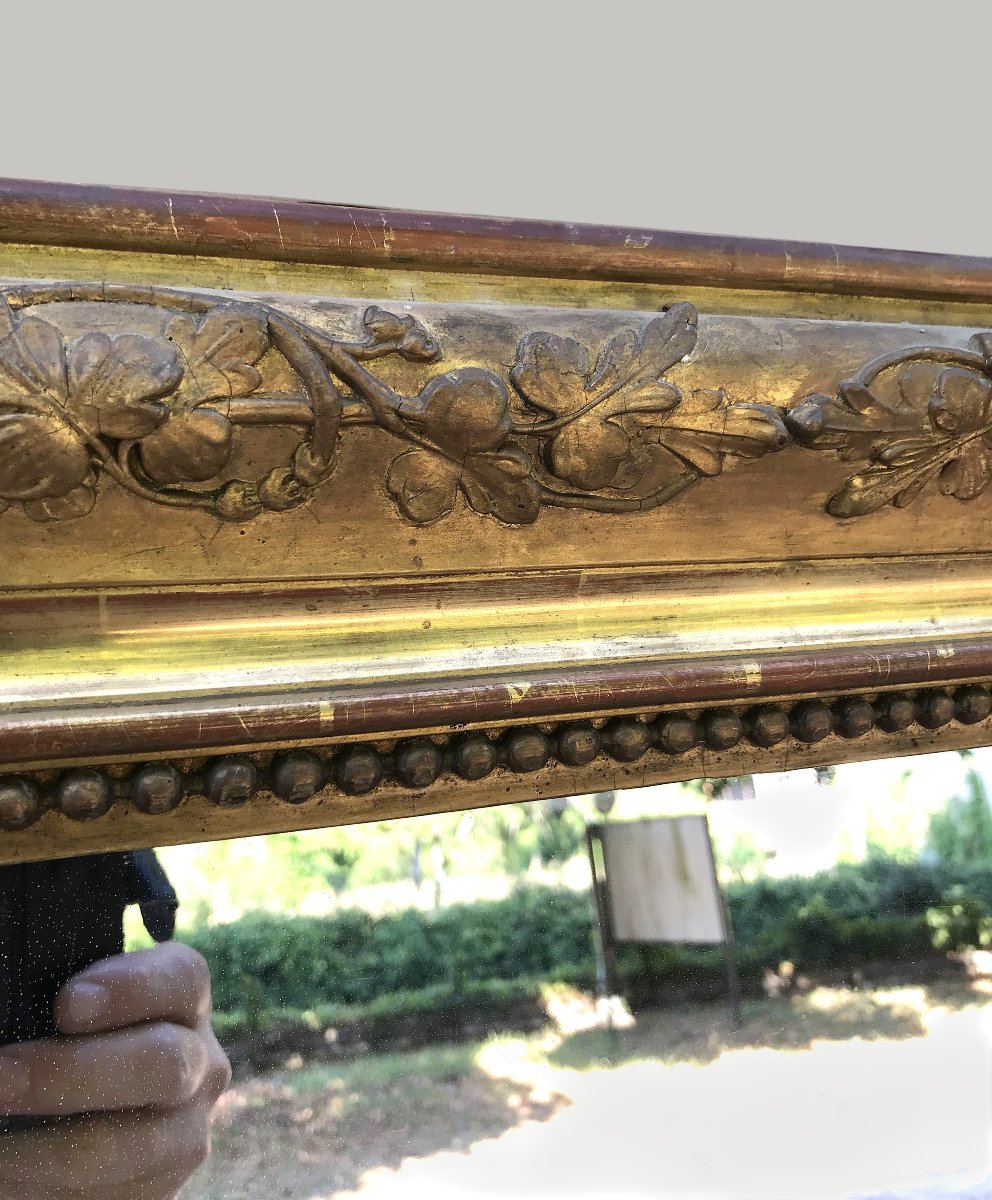 Grand miroir au mercure de cheminée Louis Philippe-photo-2