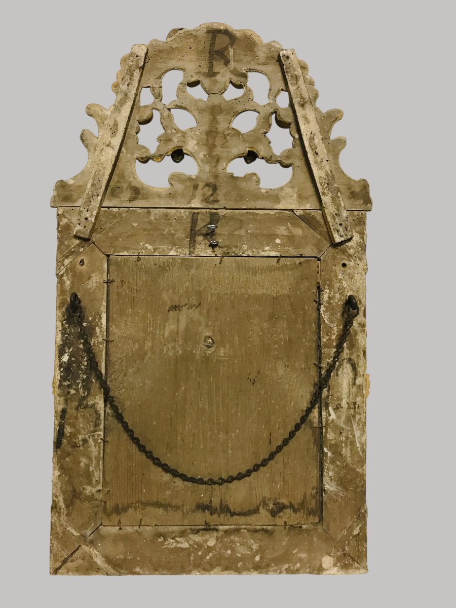 Antique Louis XIV-style Mirror In Gilded Wood-photo-6