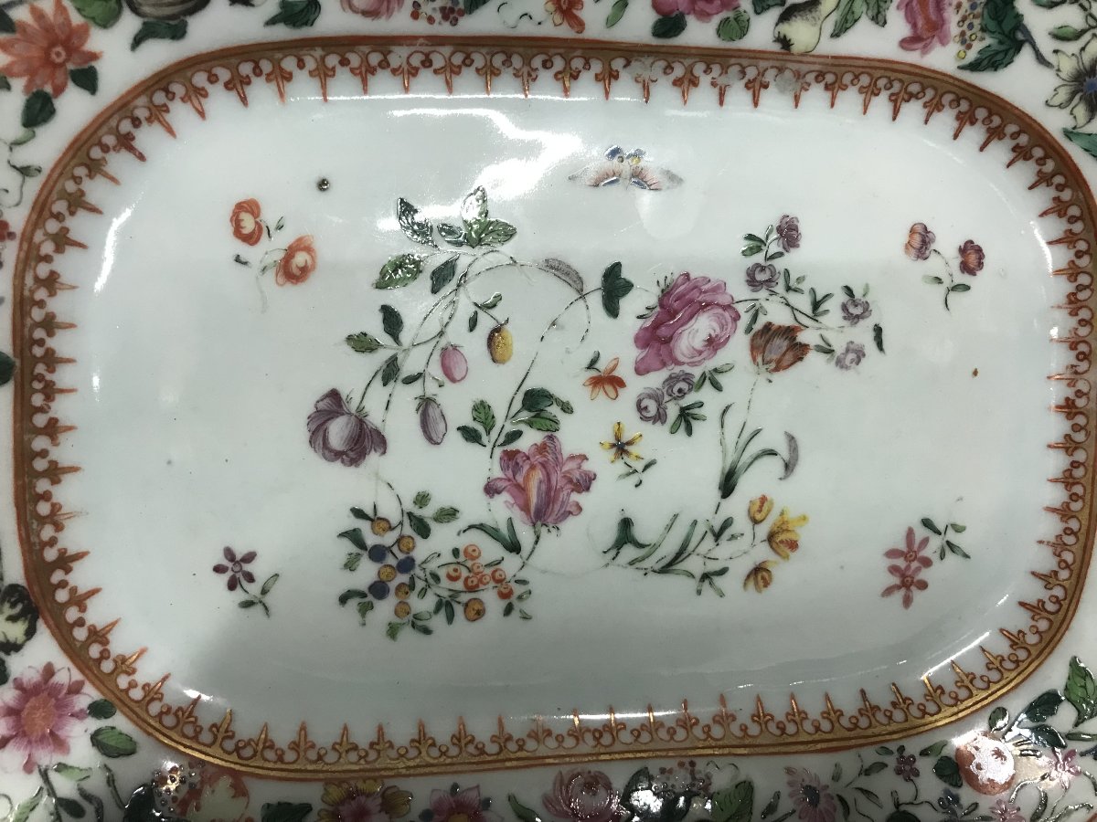 Paire de plats compagnie des Indes 18ème-photo-1