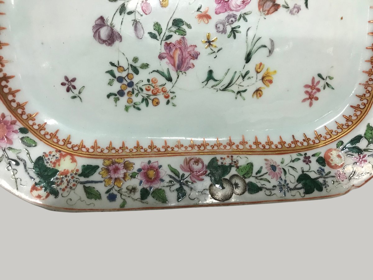 Paire de plats compagnie des Indes 18ème-photo-2