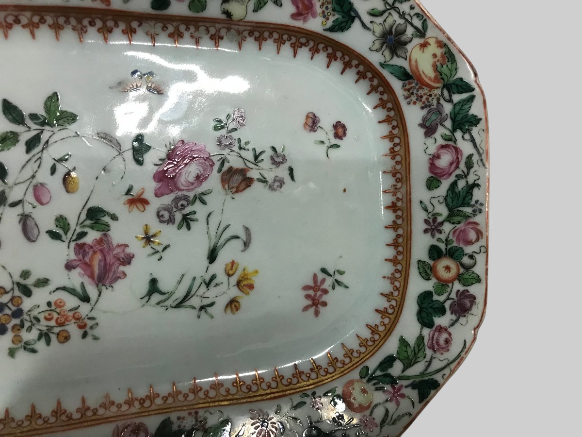 Paire de plats compagnie des Indes 18ème-photo-4