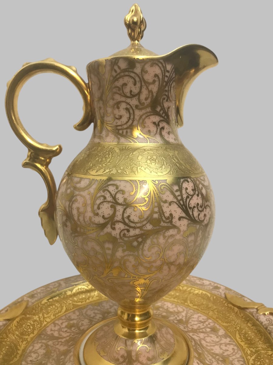 Aigui&egrave;re et son bassin porcelaine de Limoges G. Dumas &amp; fils-photo-3
