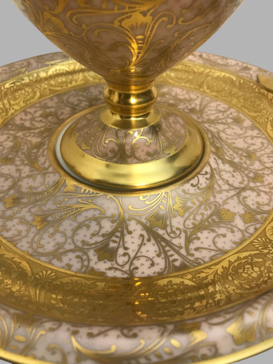 Aigui&egrave;re et son bassin porcelaine de Limoges G. Dumas &amp; fils-photo-1