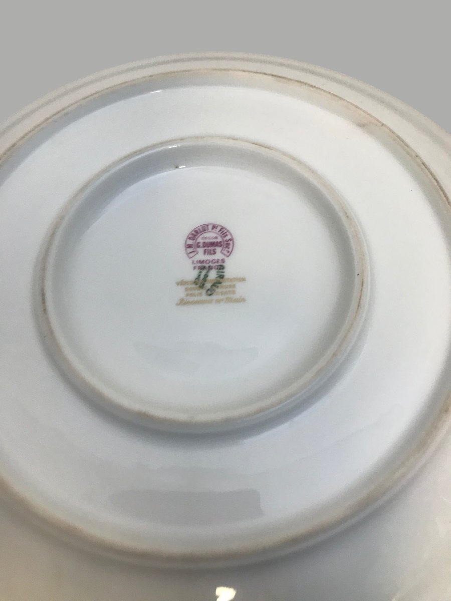 Aigui&egrave;re et son bassin porcelaine de Limoges G. Dumas &amp; fils-photo-5