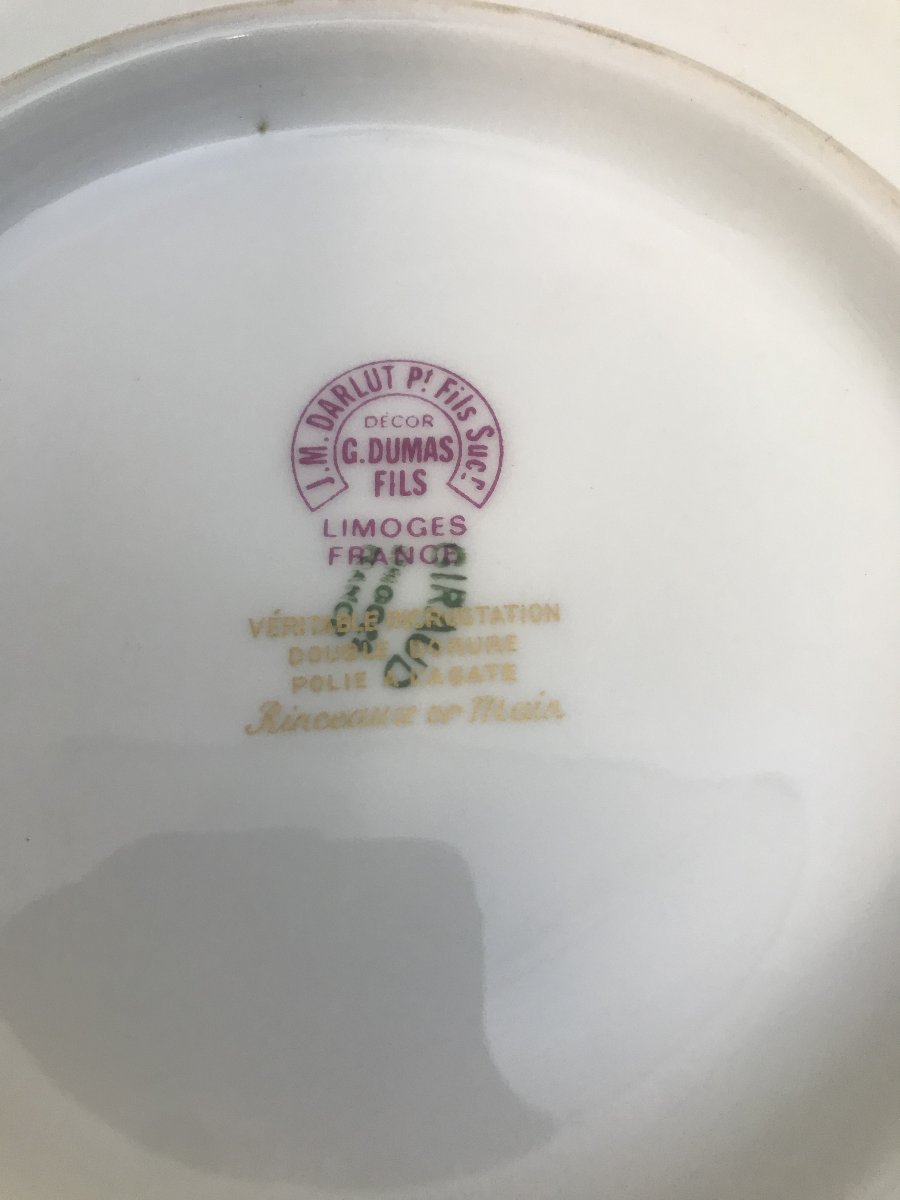 Aigui&egrave;re et son bassin porcelaine de Limoges G. Dumas &amp; fils-photo-6
