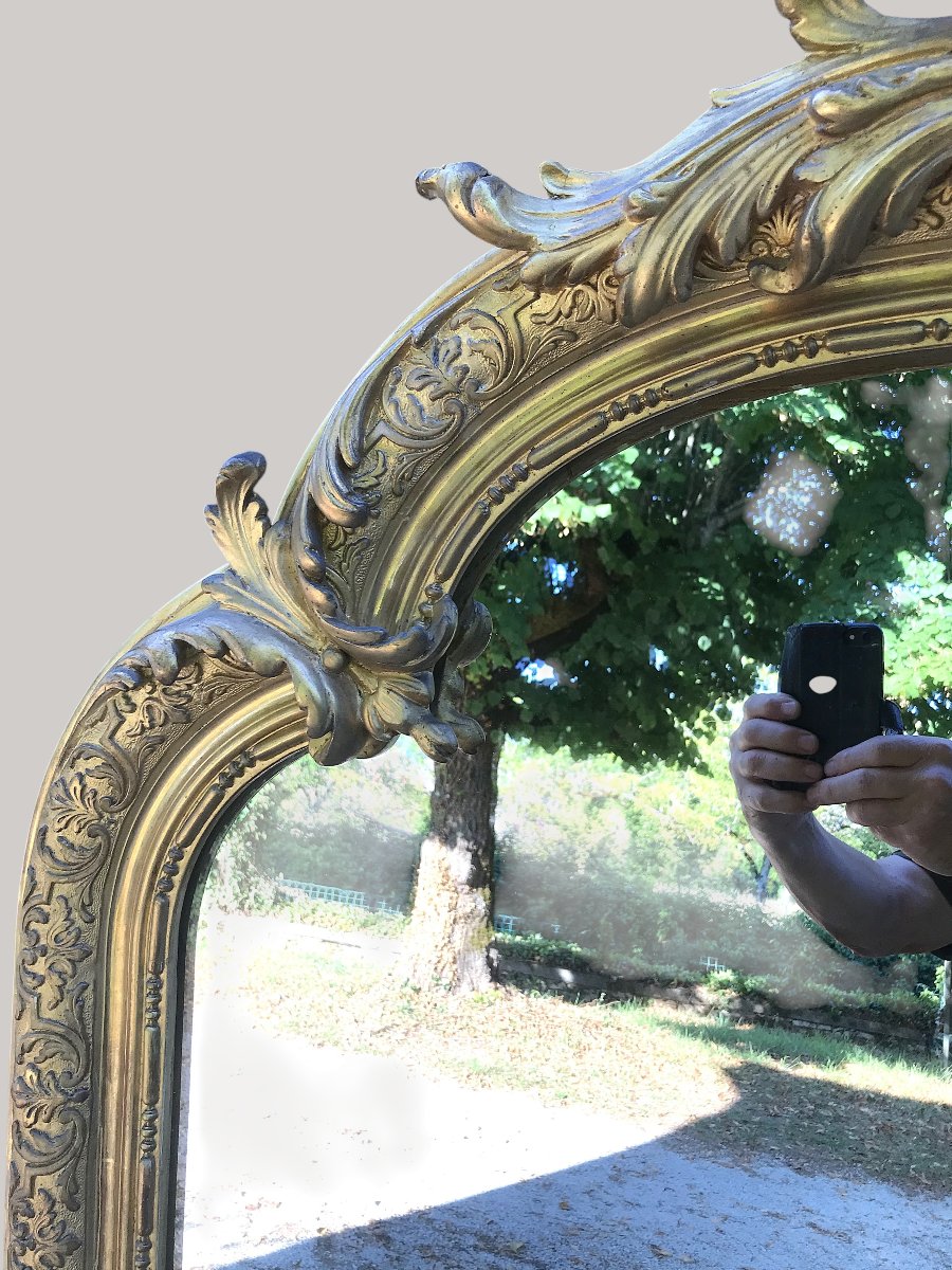 Miroir doré époque 19ème siècle-photo-1