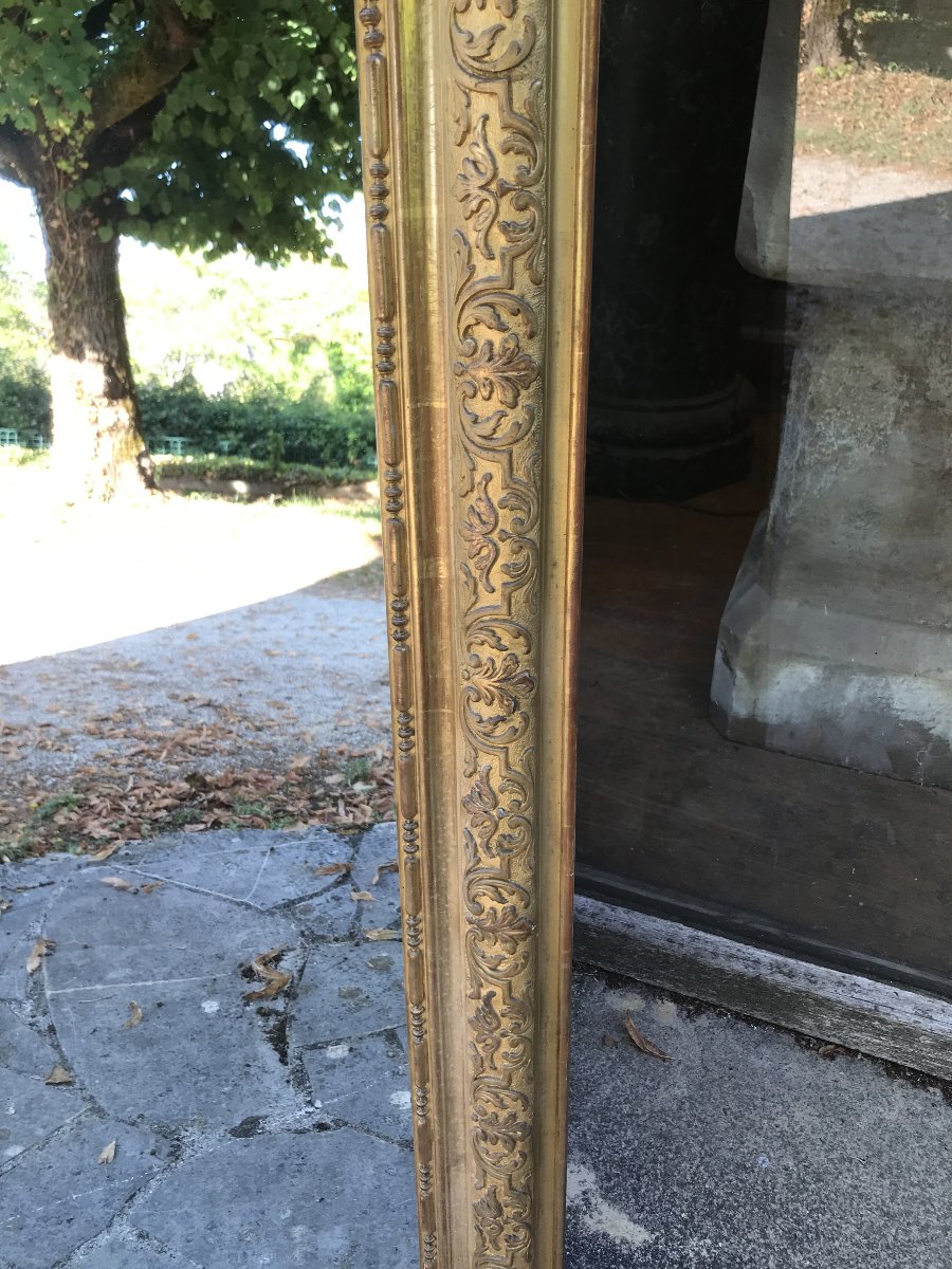Miroir doré époque 19ème siècle-photo-2