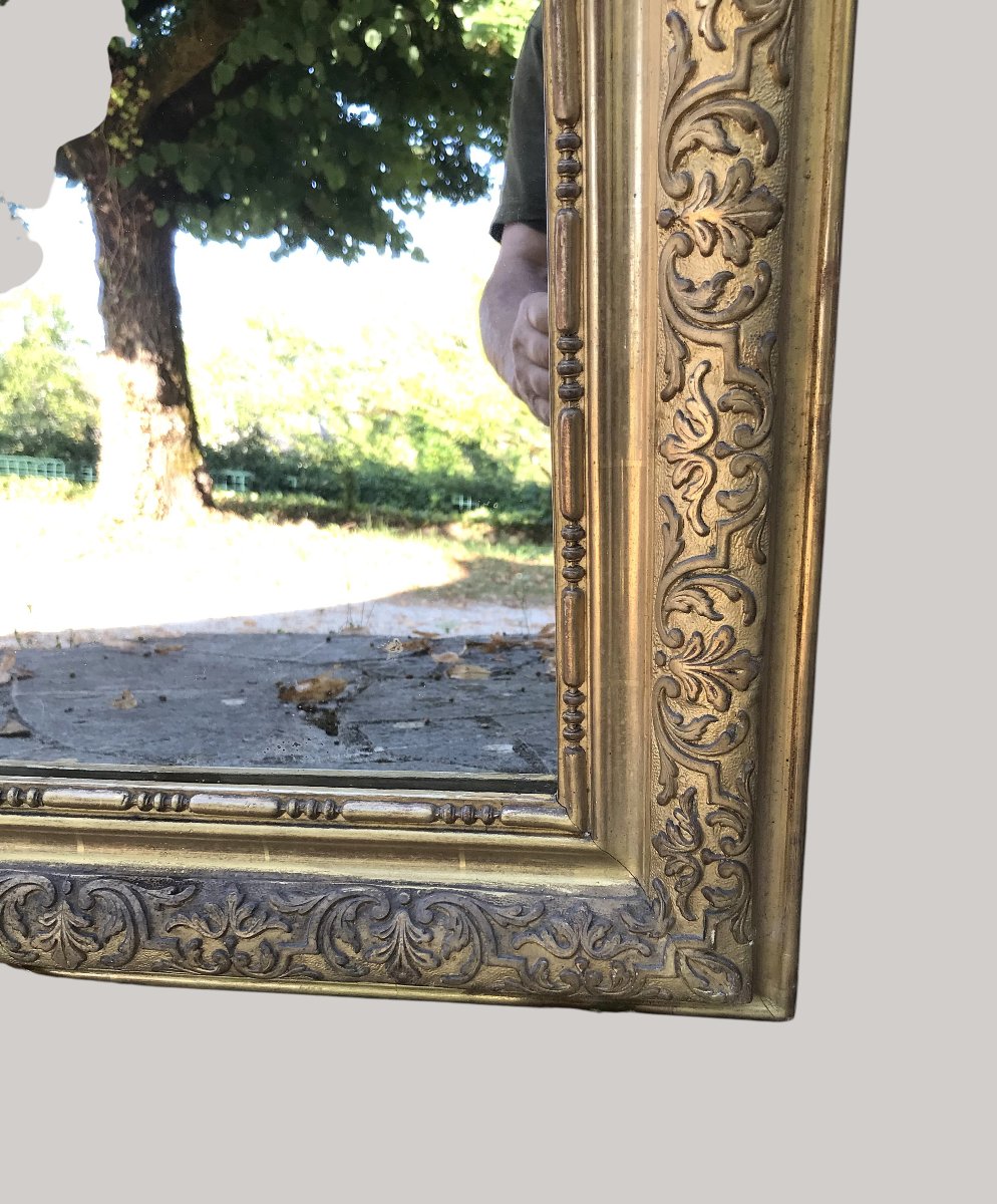 Miroir doré époque 19ème siècle-photo-3
