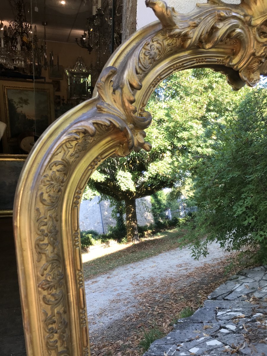 Miroir doré époque 19ème siècle-photo-5
