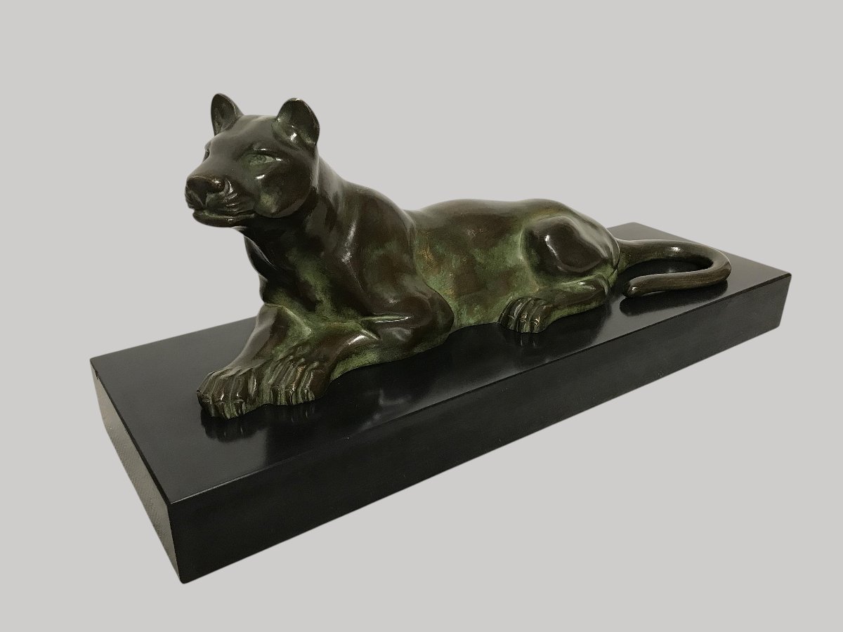 Panthère bronze art déco-photo-2