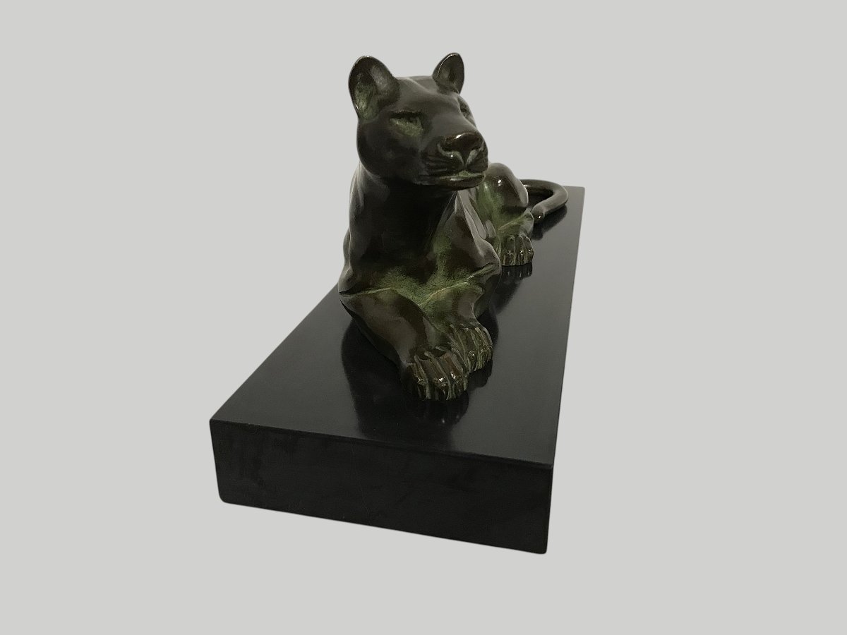 Panthère bronze art déco-photo-3
