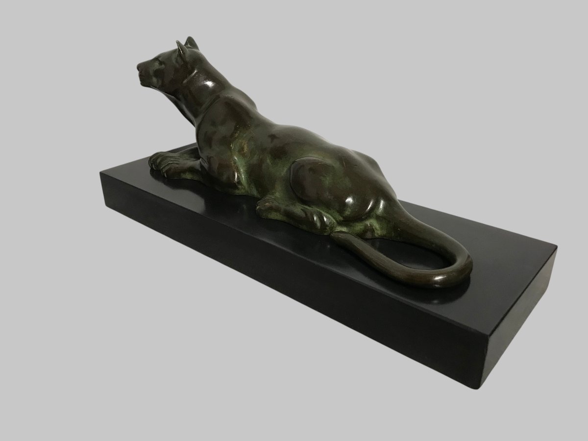 Panthère bronze art déco-photo-3