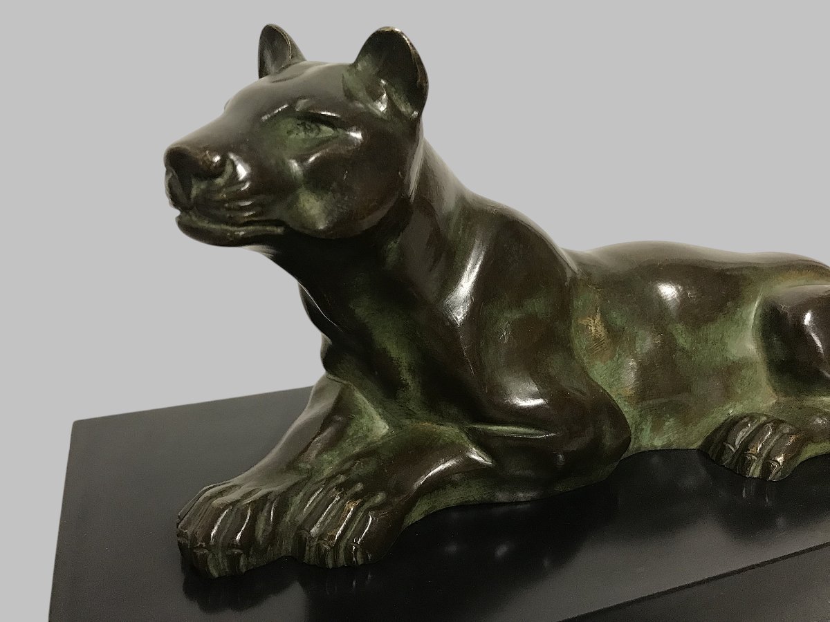 Panthère bronze art déco-photo-4
