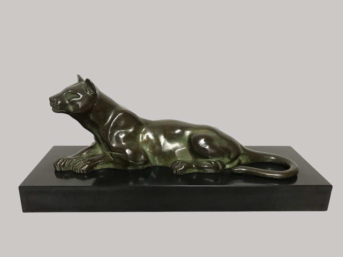 Panthère bronze art déco