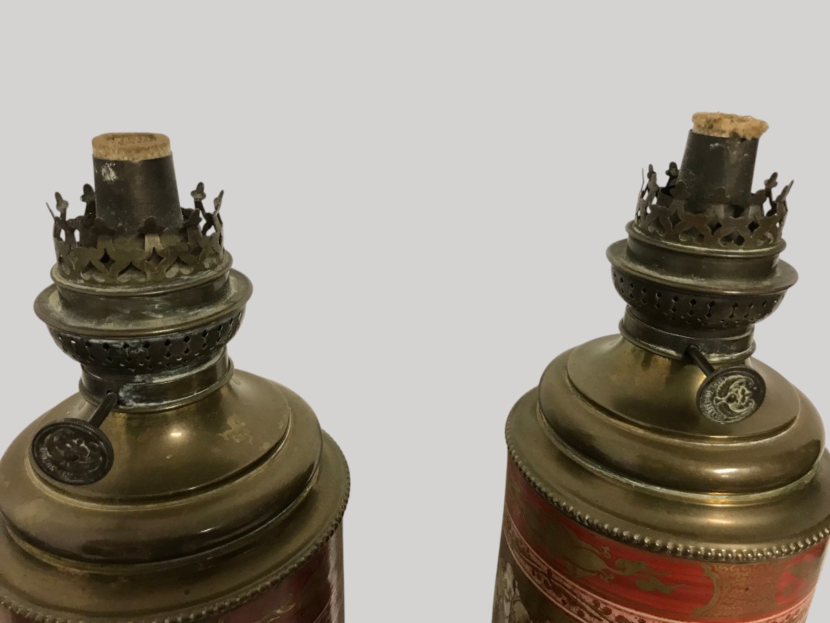 Paire de lampes à pétrole japonisantes-photo-6