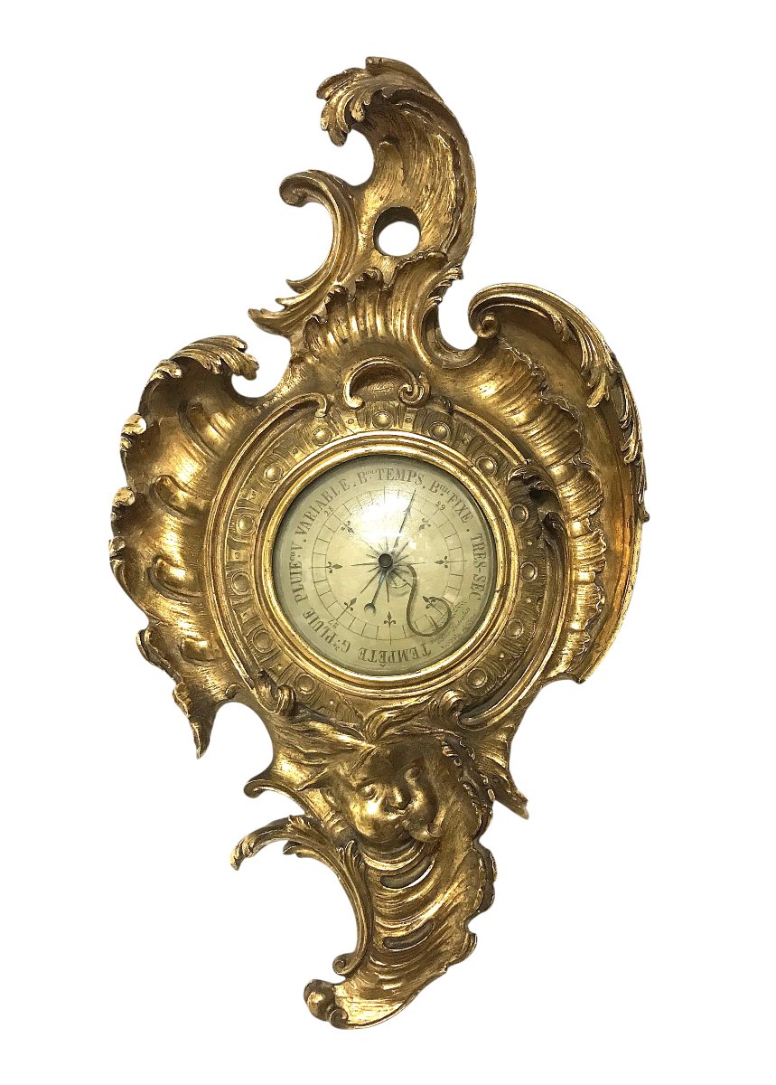 Baromètre bois doré style Louis XV
