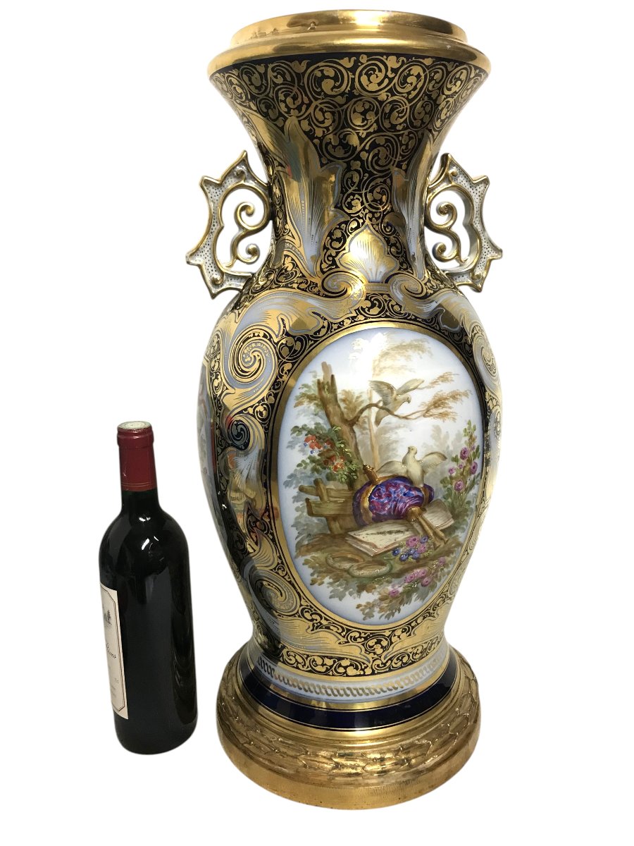 Grand vase en porcelaine  de Valentine   XIXᵉ siècle — vers 1850-1860-photo-2