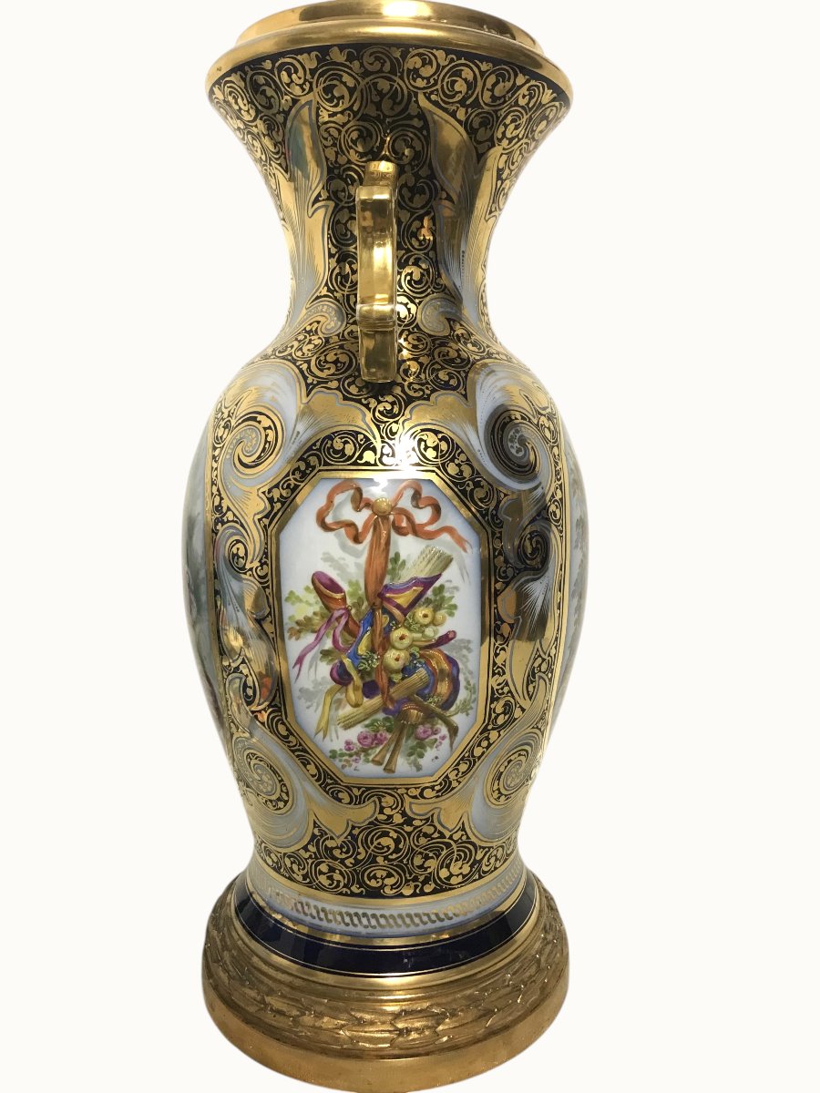 Grand vase en porcelaine  de Valentine   XIXᵉ siècle — vers 1850-1860-photo-3