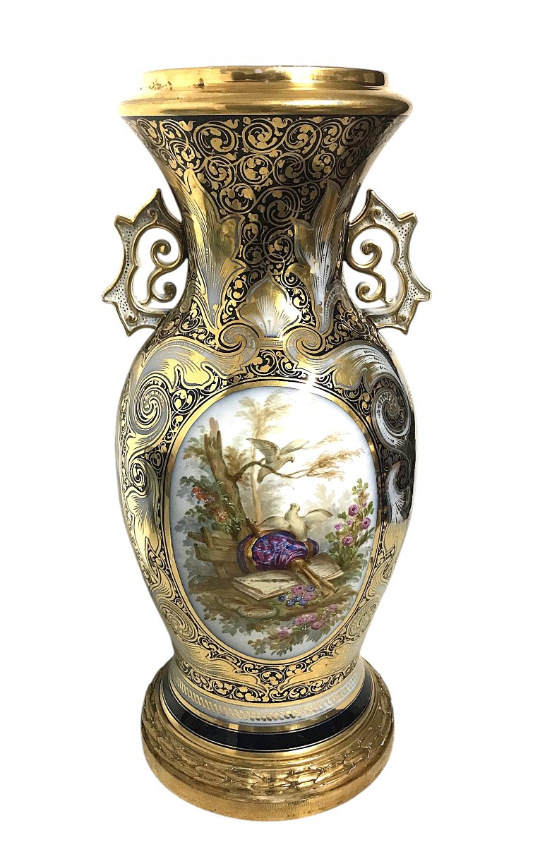Grand vase en porcelaine  de Valentine   XIXᵉ siècle — vers 1850-1860-photo-1
