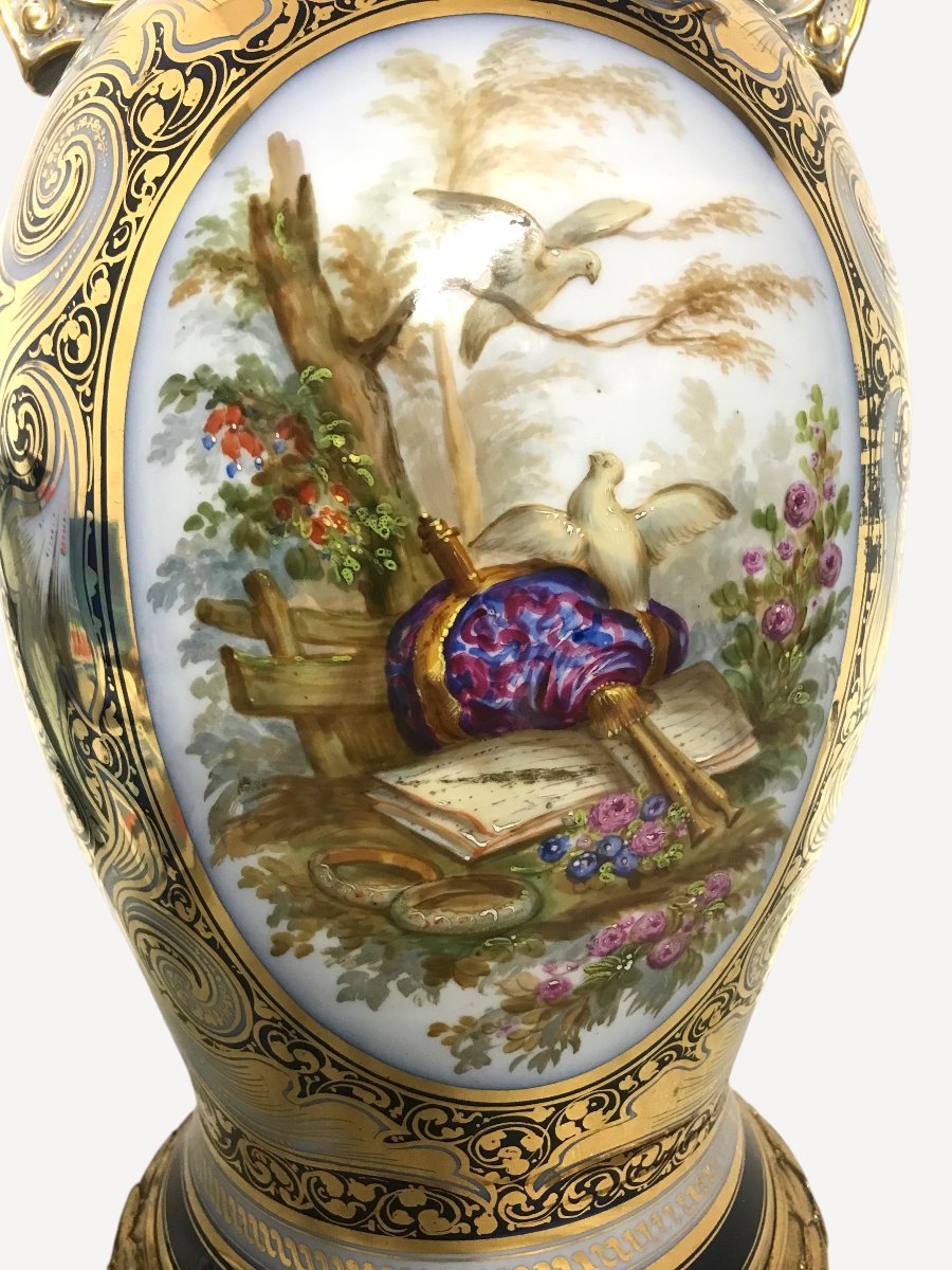 Grand vase en porcelaine  de Valentine   XIXᵉ siècle — vers 1850-1860-photo-2