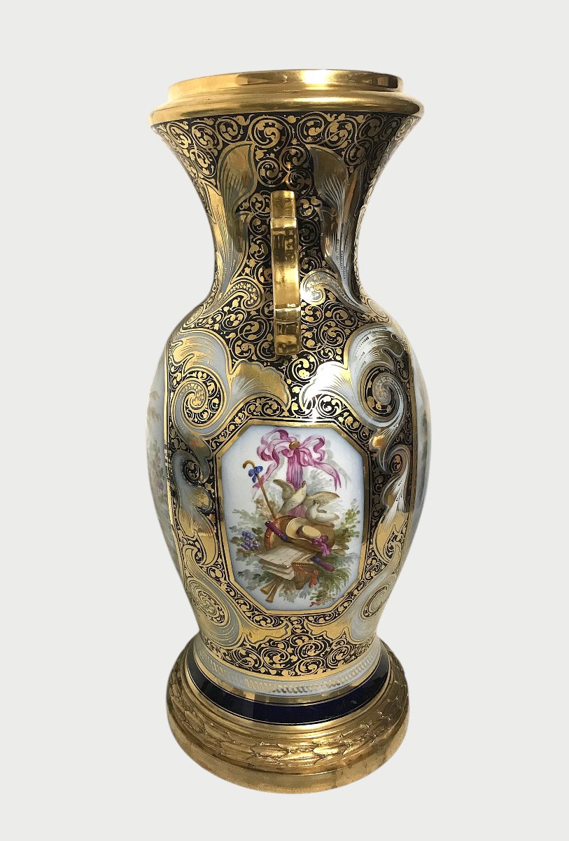 Grand vase en porcelaine  de Valentine   XIXᵉ siècle — vers 1850-1860-photo-3