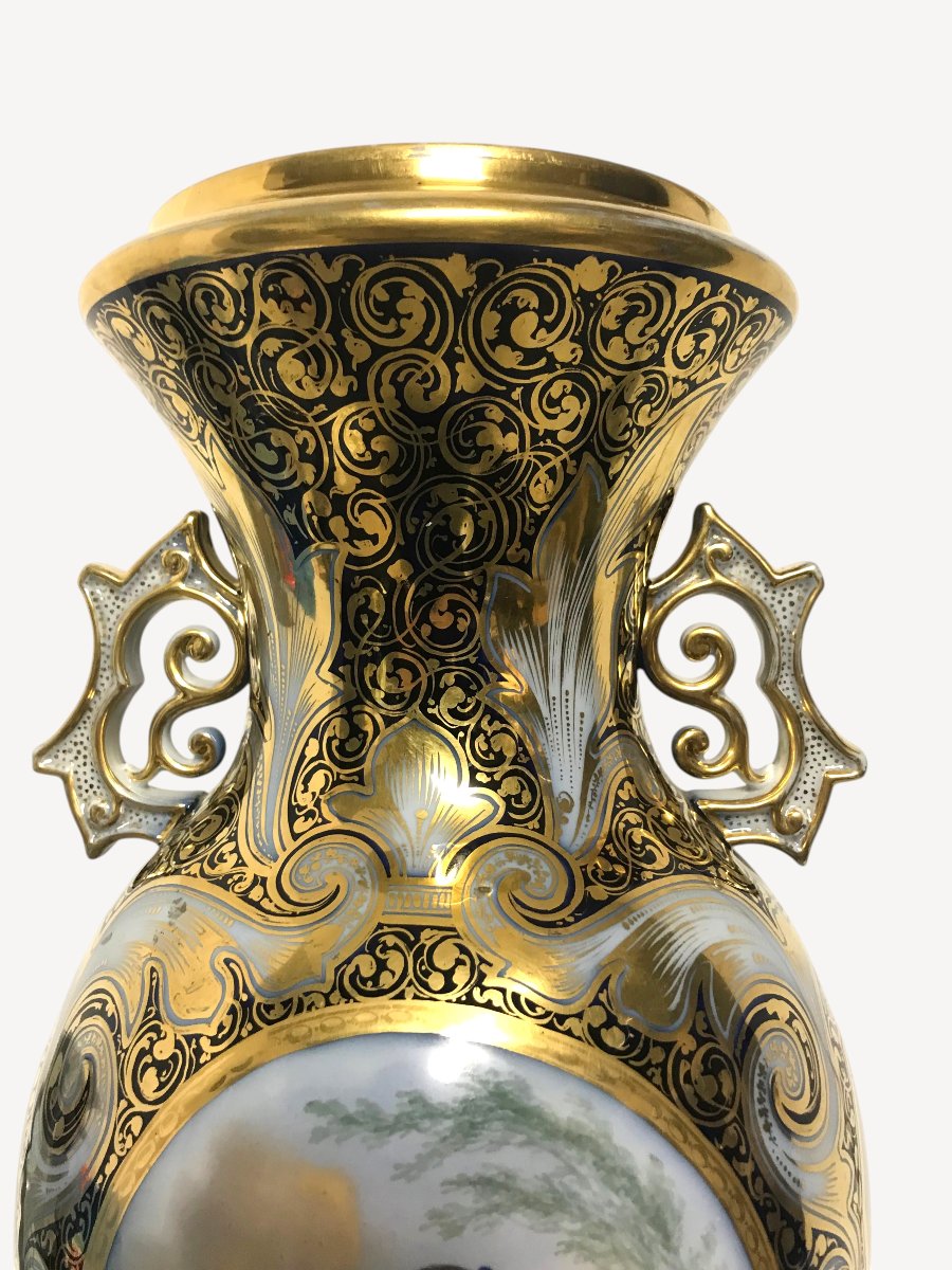 Grand vase en porcelaine  de Valentine   XIXᵉ siècle — vers 1850-1860-photo-5