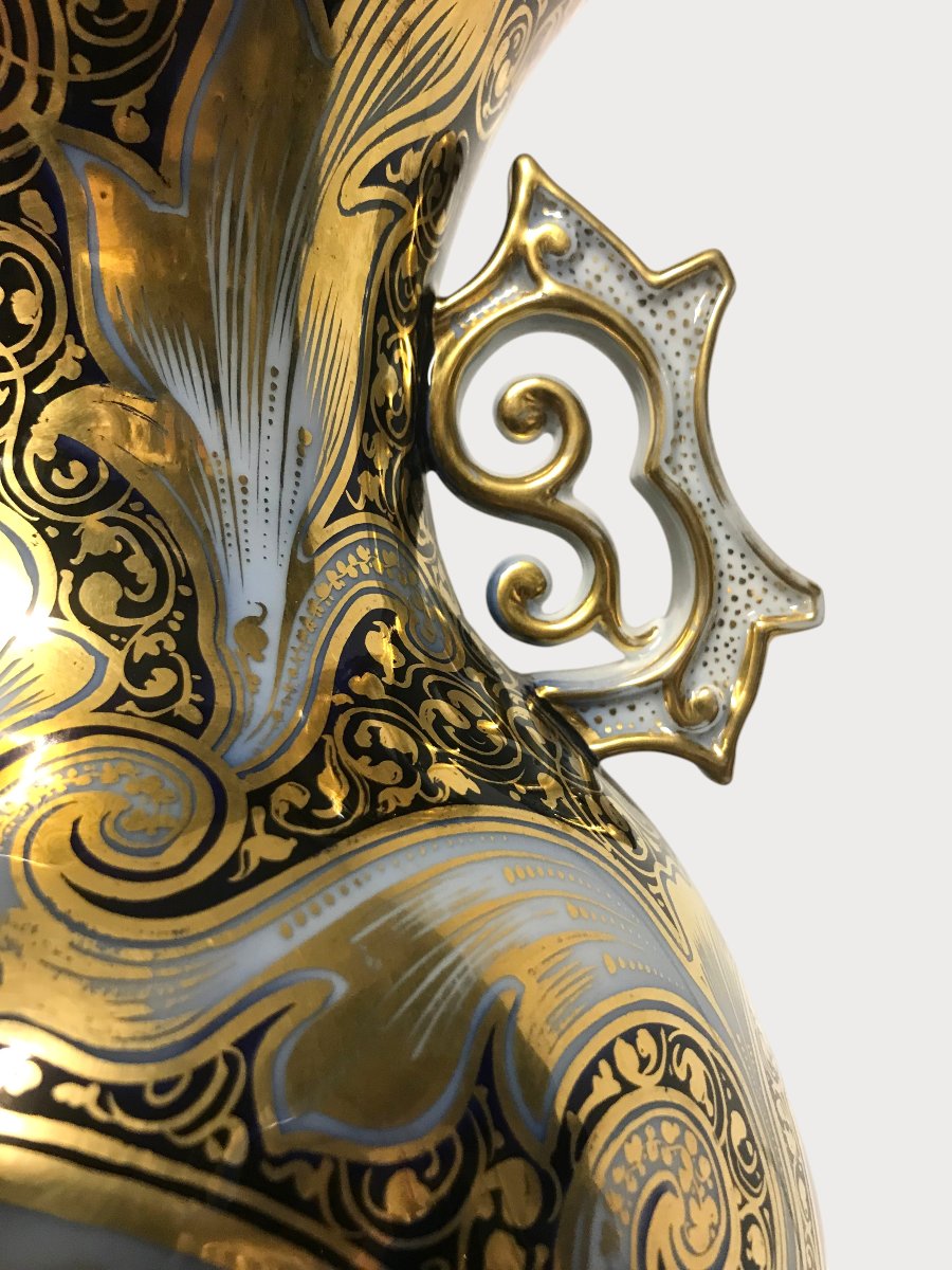 Grand vase en porcelaine  de Valentine   XIXᵉ siècle — vers 1850-1860-photo-6