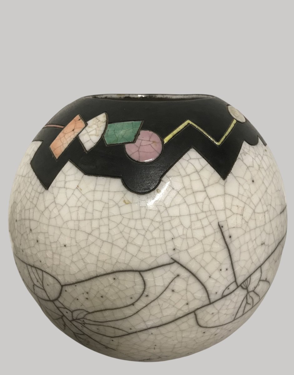 Vase boule en céramique Raku-photo-4