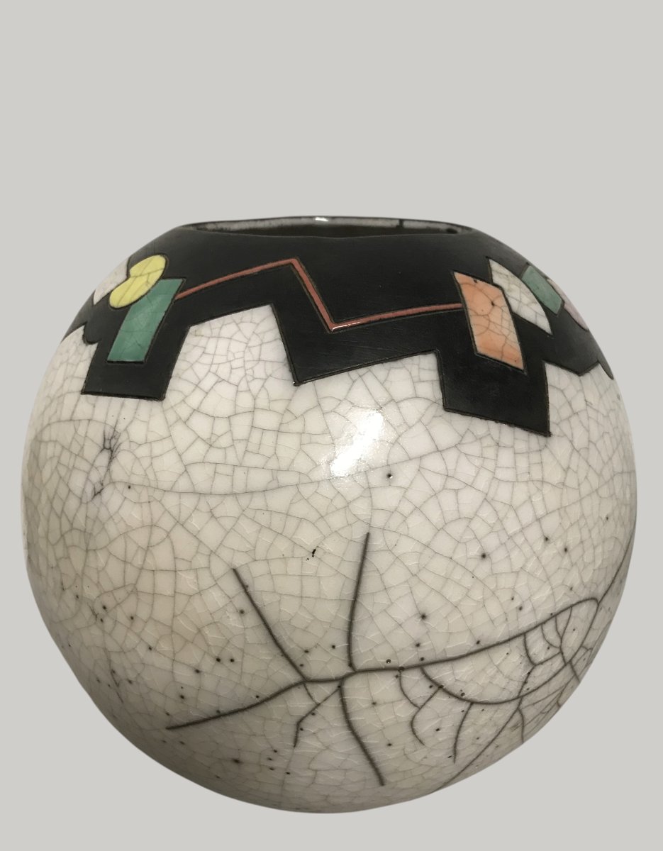 Vase boule en céramique Raku-photo-1