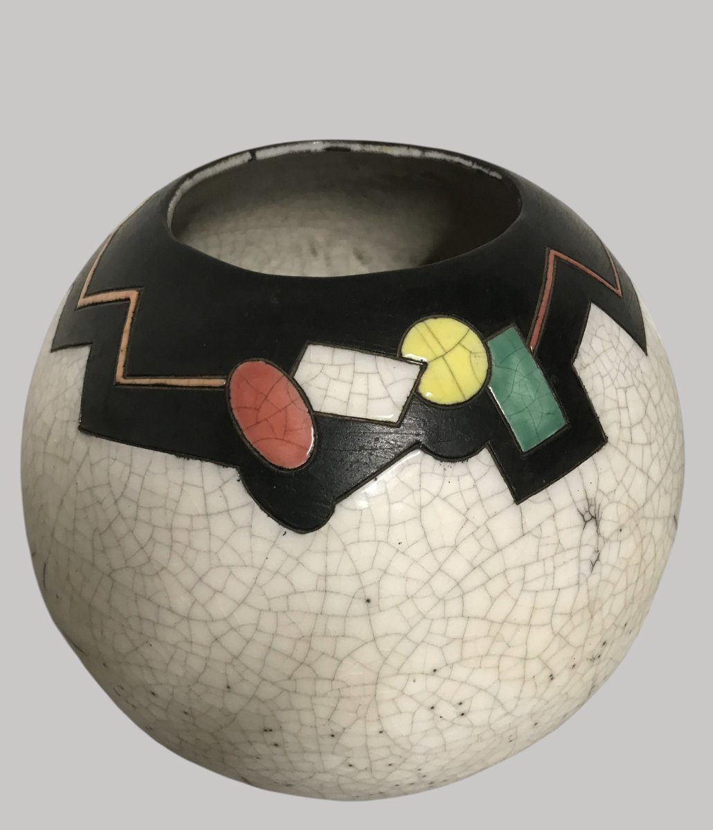Vase boule en céramique Raku-photo-3