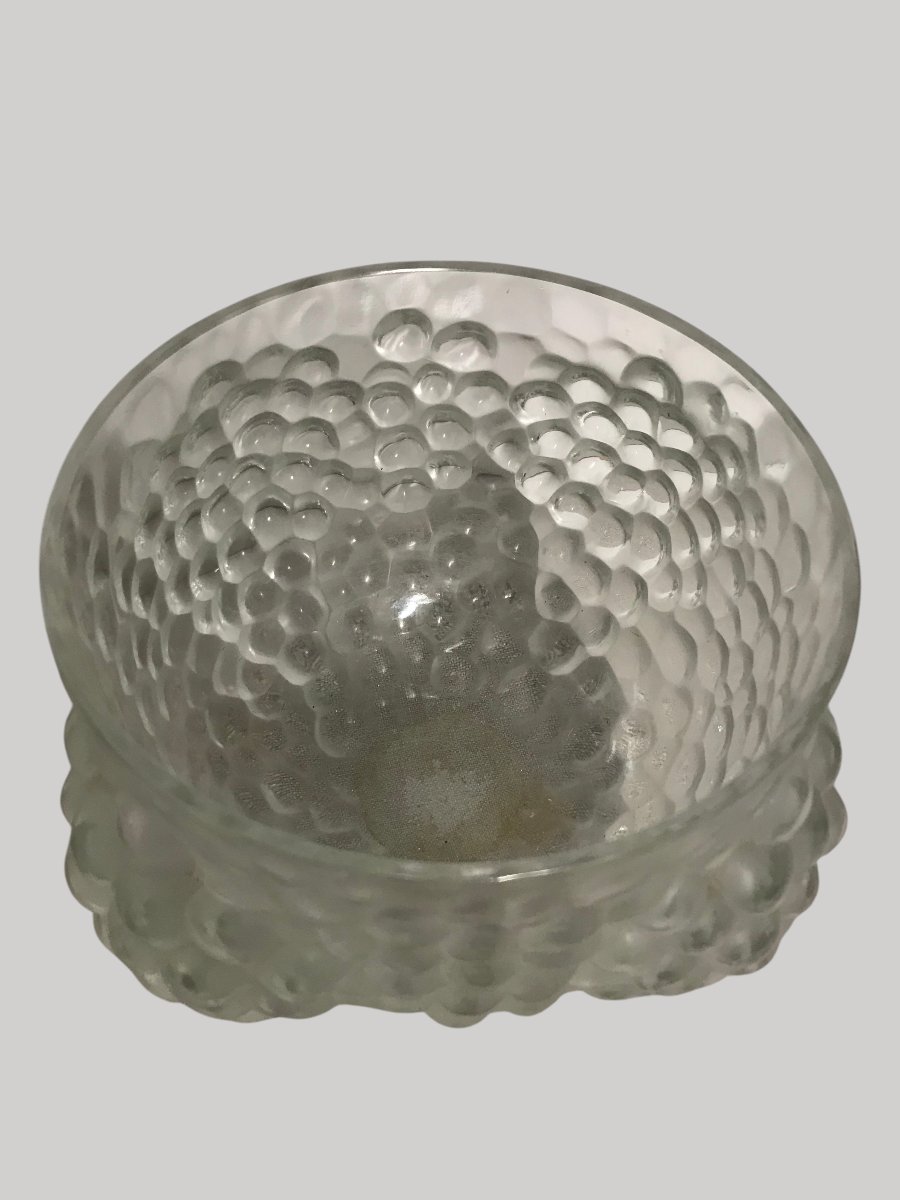 Coupe en verre à décor de grappes de raisin – Dans le goût de René Lalique-photo-2