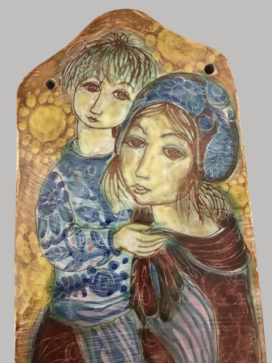 Wall-mounted Font – Virgin And Child By Geneviève Duboul (1913–2007)-photo-2