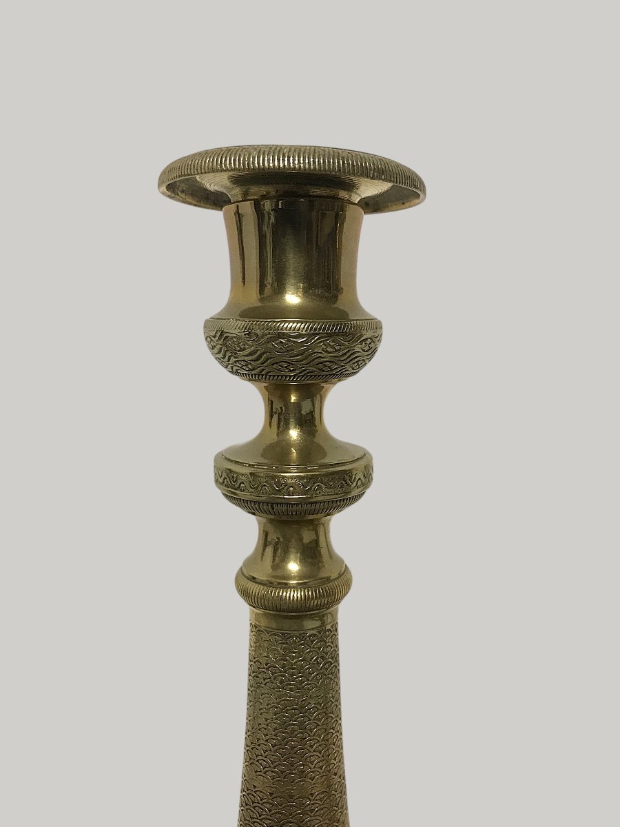 Pair Of Antique Candleholders, Restored – 19th Century-photo-1