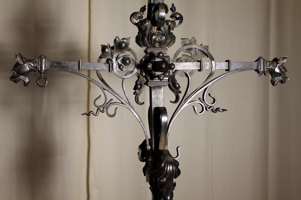 Neogothic Bronze Chandelier Napoleon III-photo-2